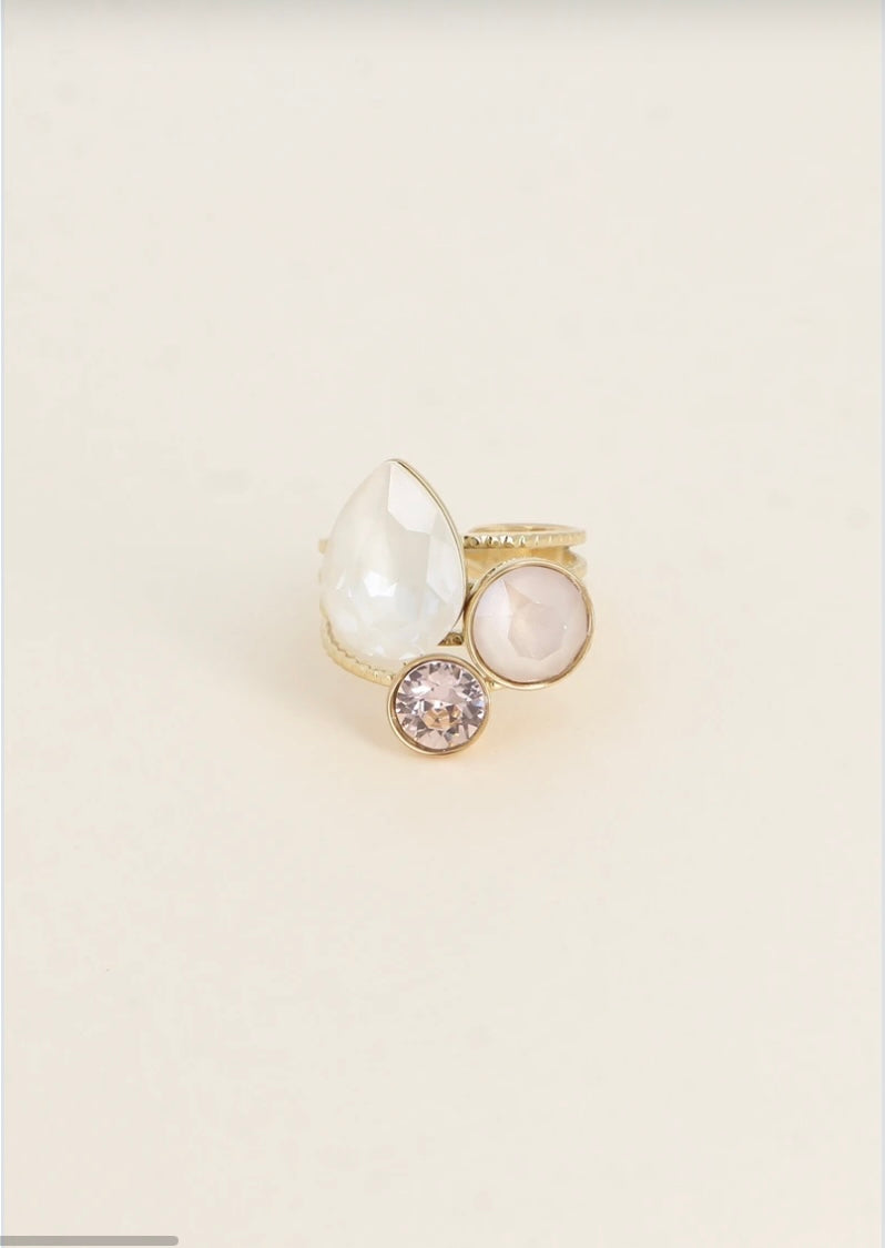 Bague Trilogie goutte - ornée de cristaux de Swarovski Éluna